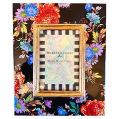 Used Mackenzie-Childs Flower Market Picture Frame in Discontinued Black Background