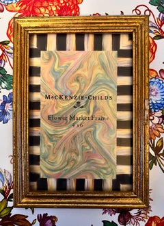 MacKenzie-Childs Blumen-Markt-Bilderrahmen mit weißem Hintergrund