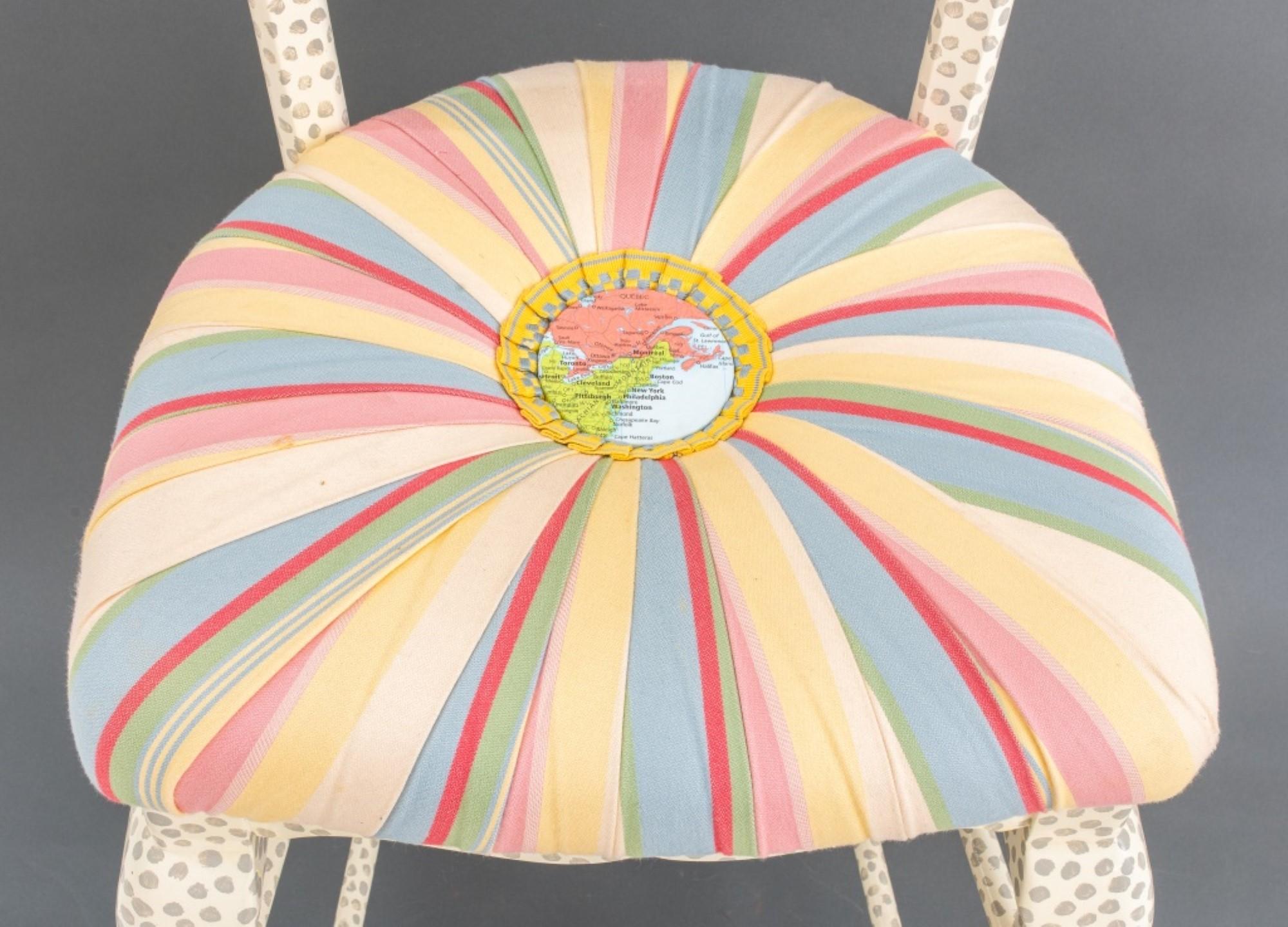 MacKenzie Childs Freckle Fish Bar Stool In Good Condition In Astoria, NY