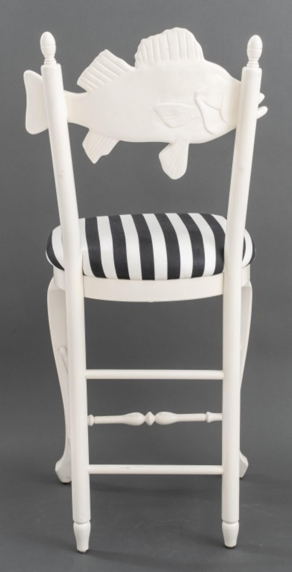 MacKenzie Childs Freckle Fish Bar Stool In Good Condition For Sale In New York, NY