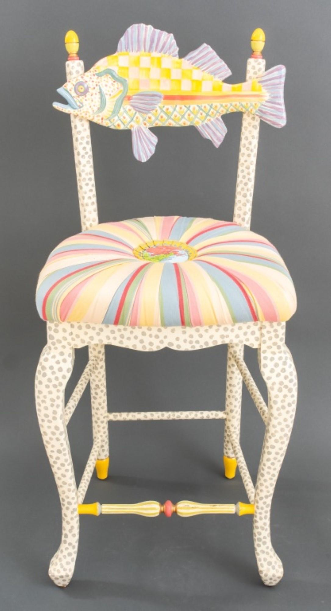 MacKenzie Childs Freckle Fish Bar Stool 2