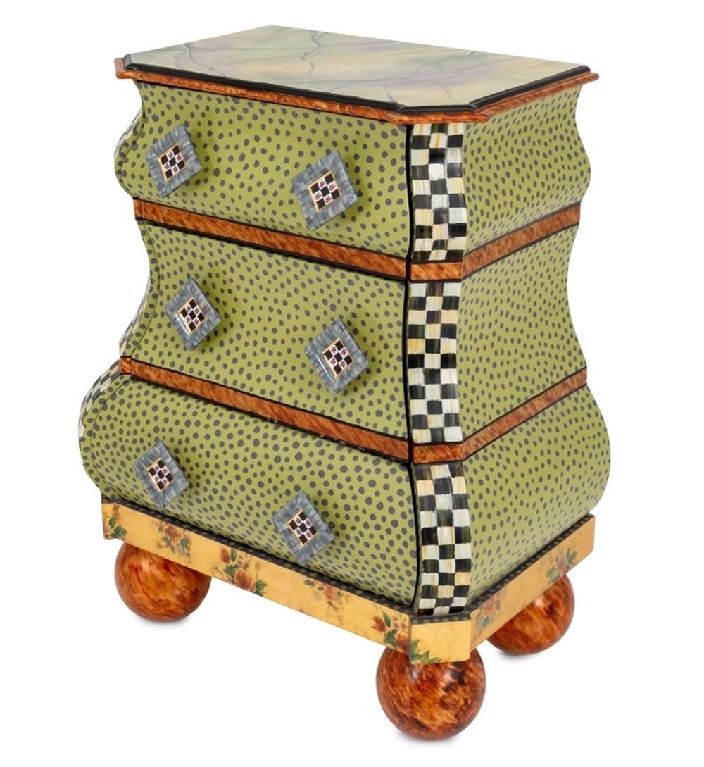 MacKenzie-Childs Hand Painted Decorated Chest of Drawers In Good Condition In Astoria, NY
