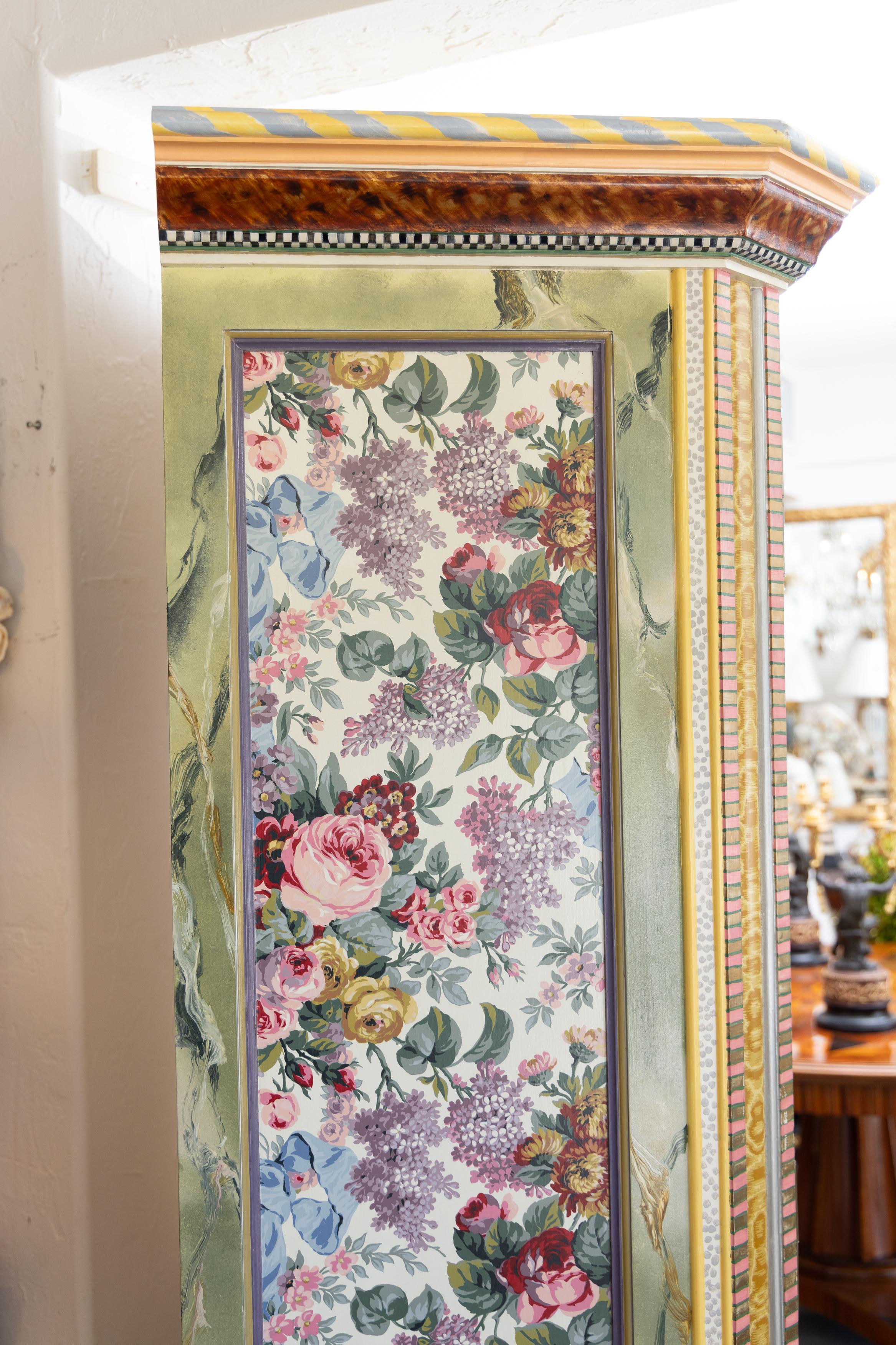 American Mackenzie-Childs Hand-painted Wardrobe