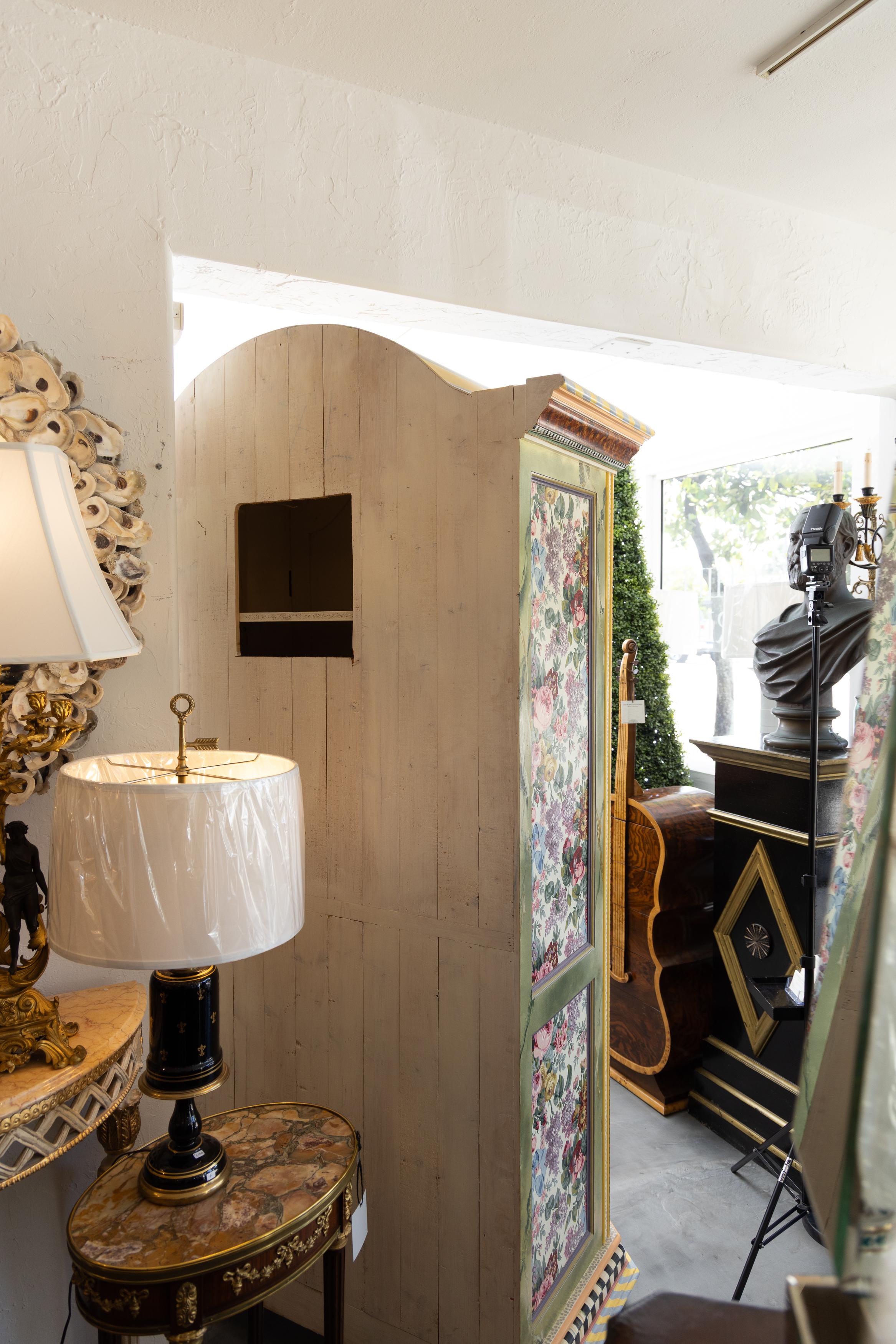 Mackenzie-Childs Hand-painted Wardrobe In Good Condition In WEST PALM BEACH, FL