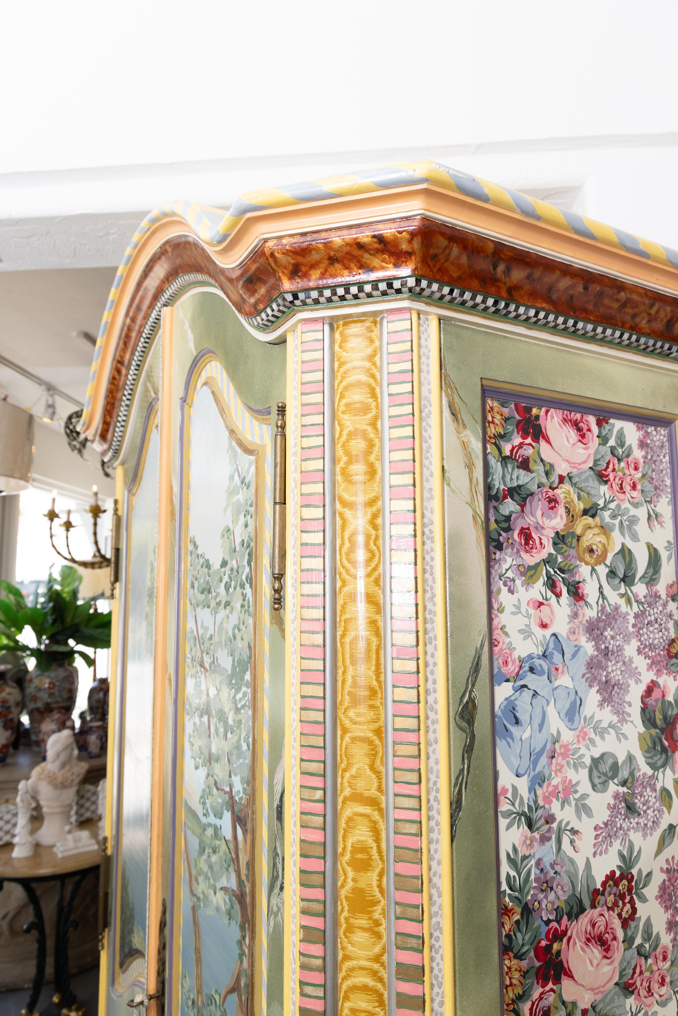 Late 20th Century Mackenzie-Childs Hand-painted Wardrobe