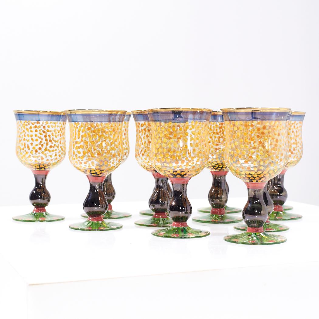 MacKenzie Childs Piccadilly Circus Water Goblets - Set of 12

Each goblet measures: 3 wide x 3 deep x 5.5 inches high

We take our photos in a controlled lighting studio to show as much detail as possible. We do not photoshop out blemishes. 

We