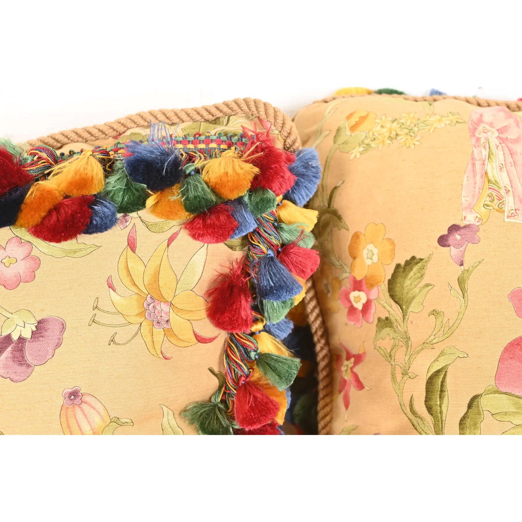 Mackenzie Childs Style Chinoiserie Accent Pillows, Pair For Sale 4