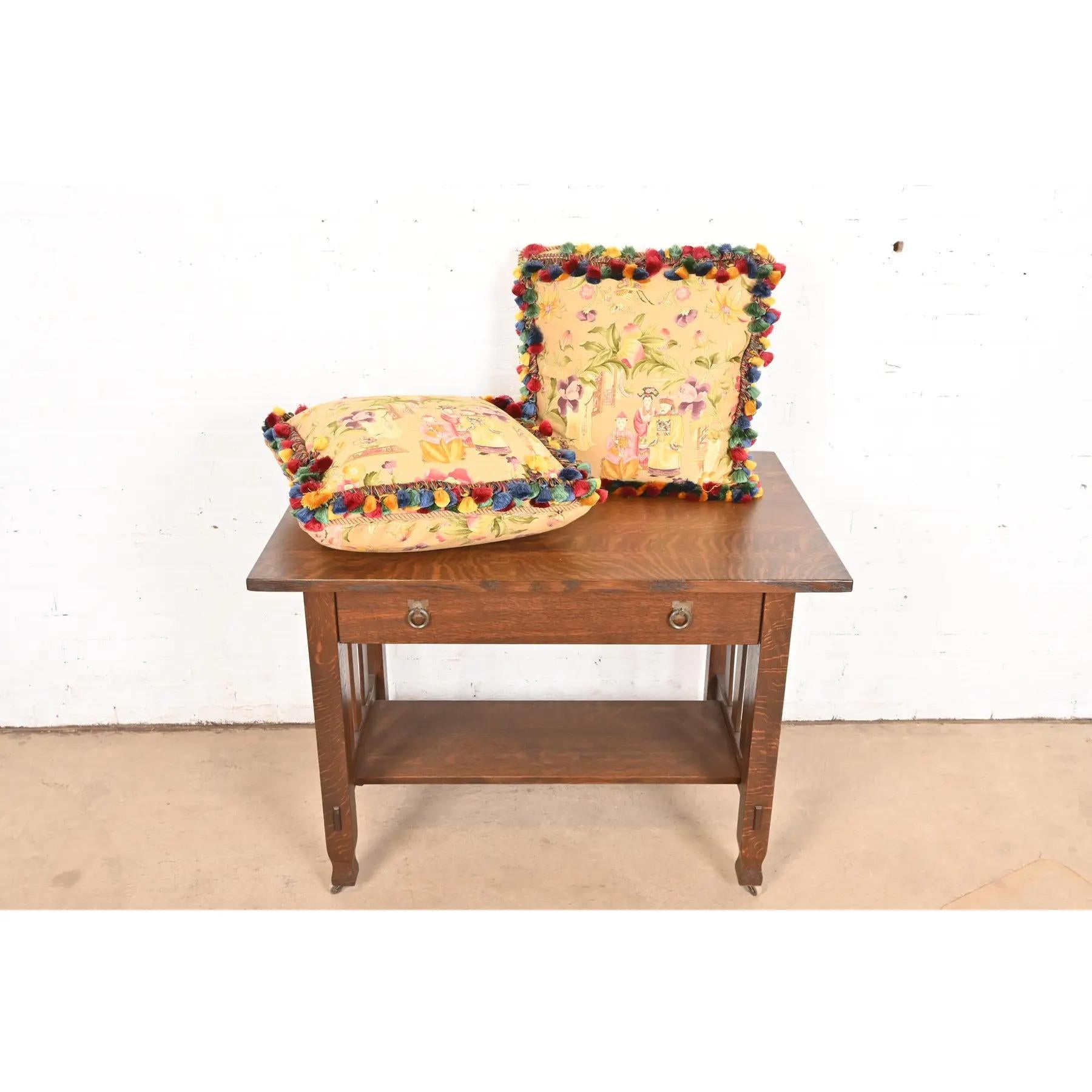 Mackenzie Childs Style Chinoiserie Accent Pillows, Pair For Sale 6
