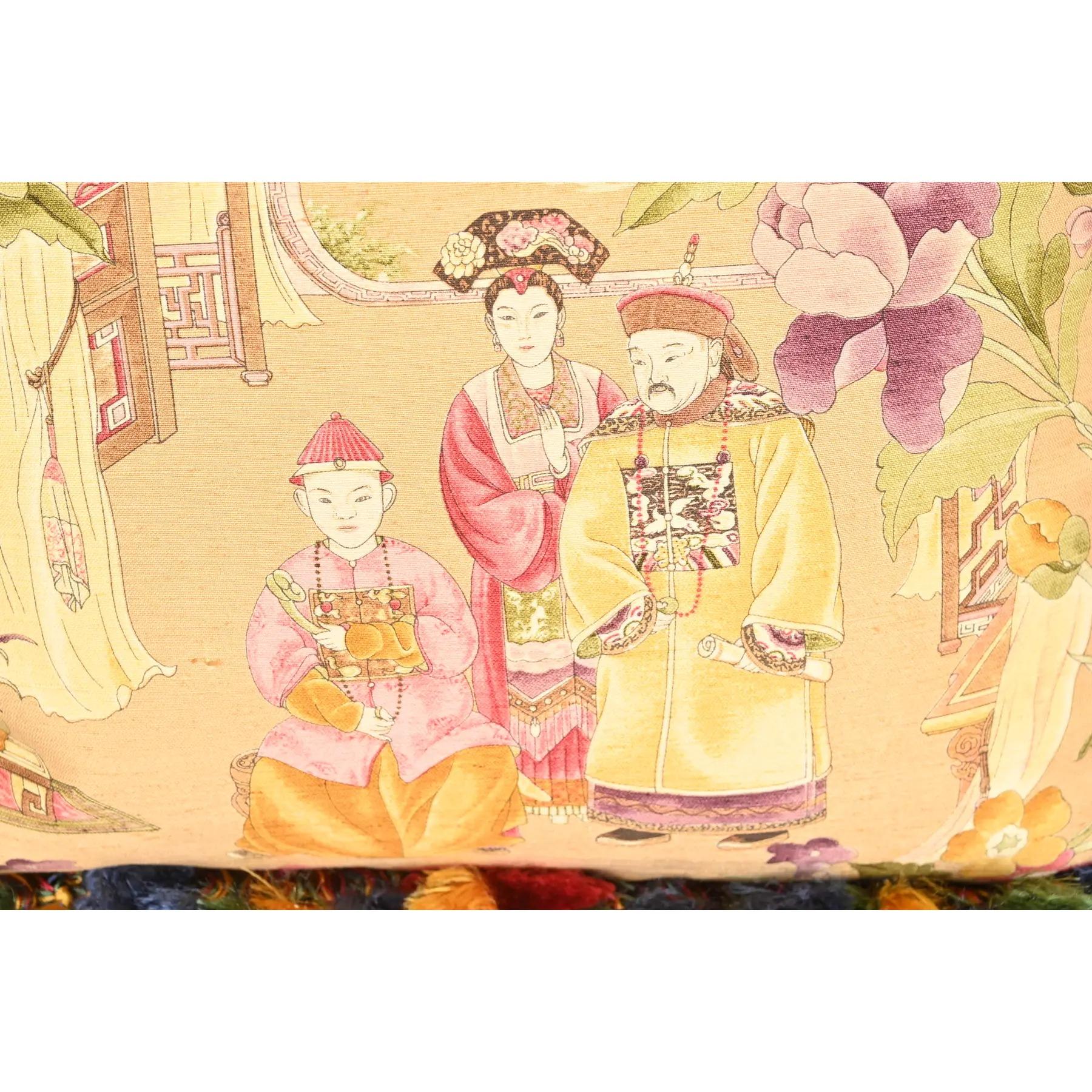 Mackenzie Childs Style Chinoiserie Accent Pillows, Pair For Sale 3