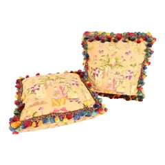 Mackenzie Childs Style Chinoiserie Accent Pillows, Pair
