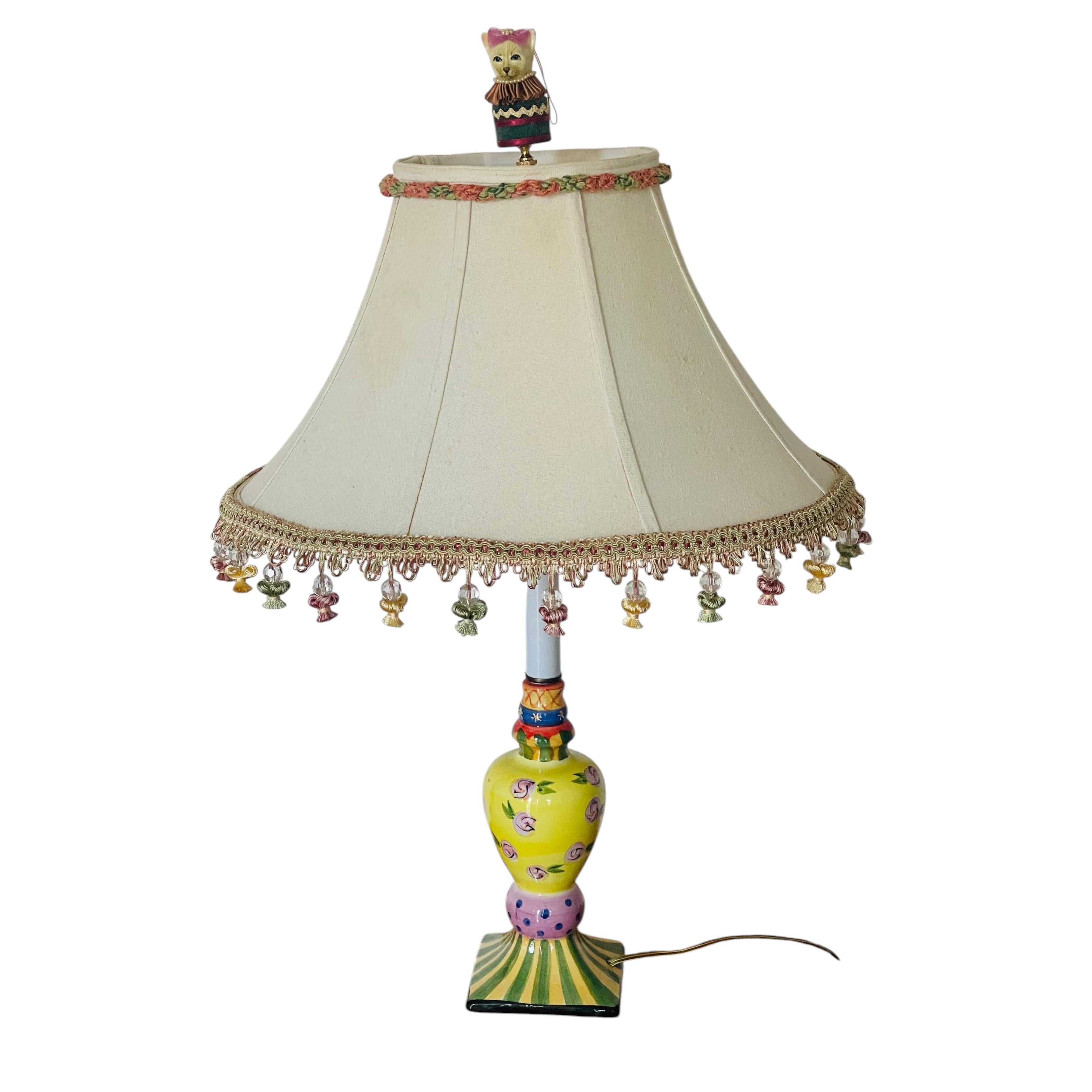 Lampe chandelier peinte de style Mackenzie Childs en vente