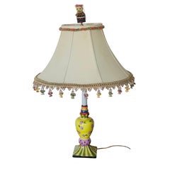 Mackenzie Childs Style Painted Candlestick Lamp