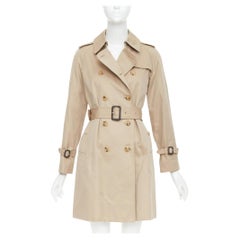 MACKINTOSH, gabardina clásica de doble botonadura con botones de cuerno de algodón en color beige, FR32, XXS