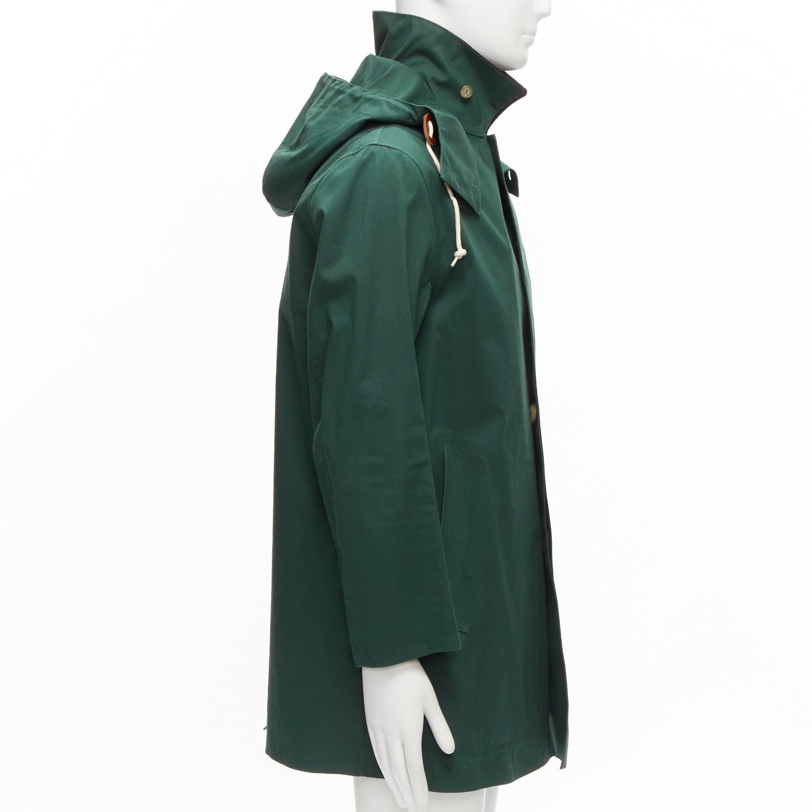 Men's MACKINTOSH Harris Tweed green wool tweed lined hooded parka coat UK38 M