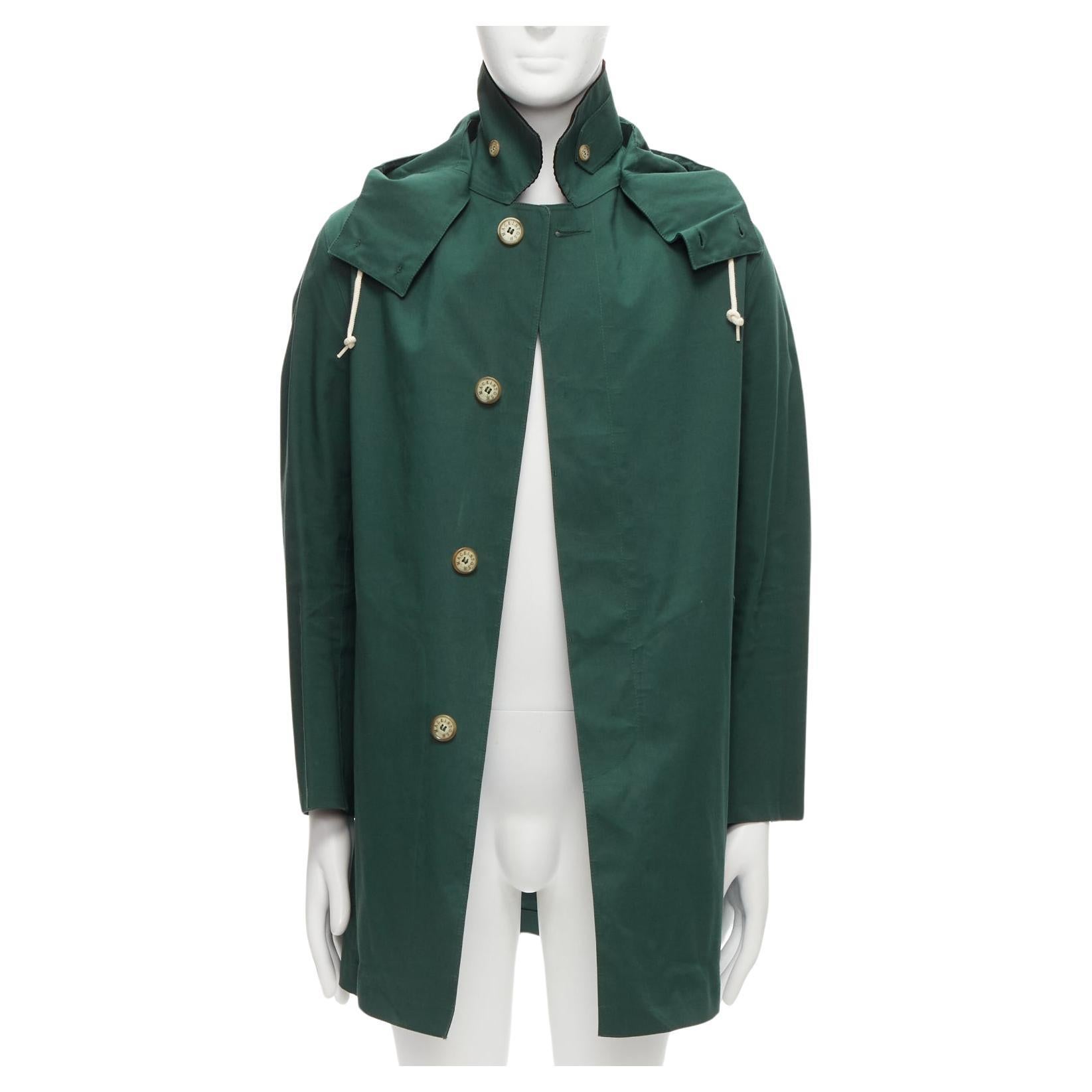MACKINTOSH Harris Tweed green wool tweed lined hooded parka coat UK38 M