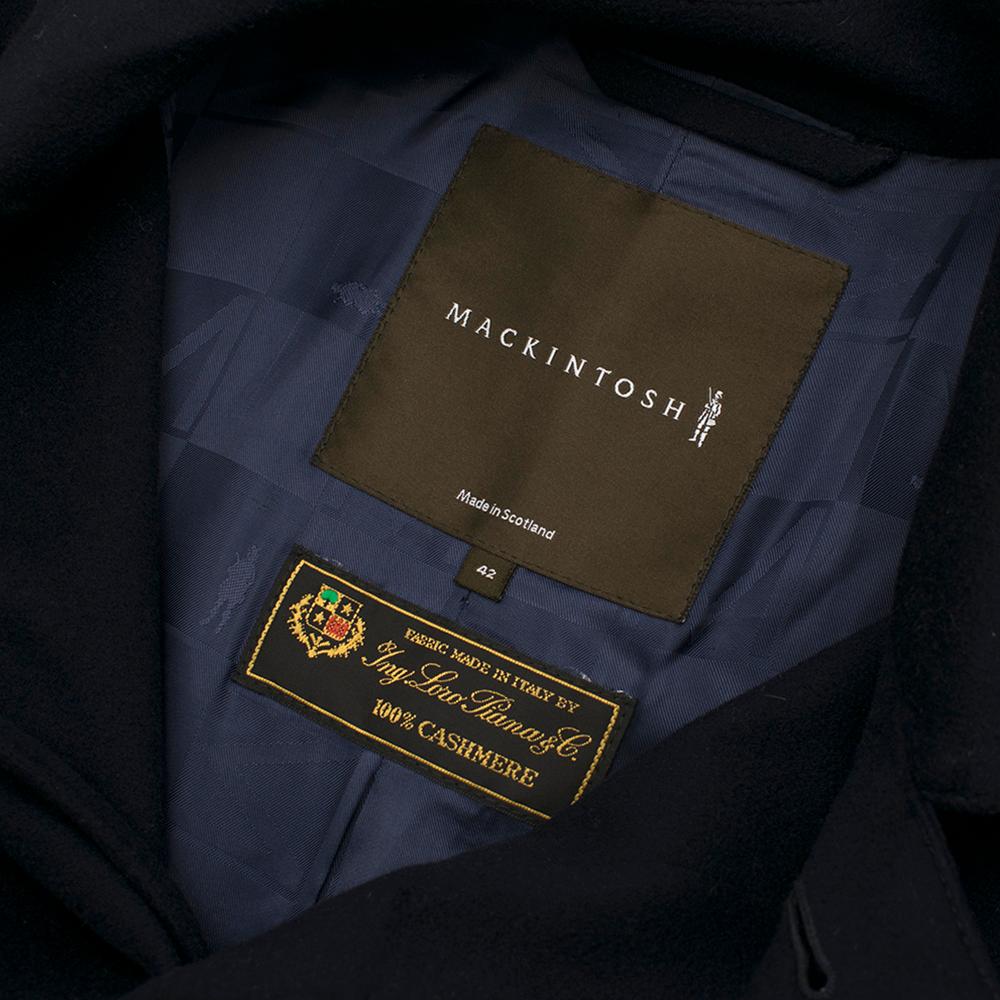 Black Mackintosh Navy Fine Loro Piana Cashmere Coat - Size XL - 42 For Sale