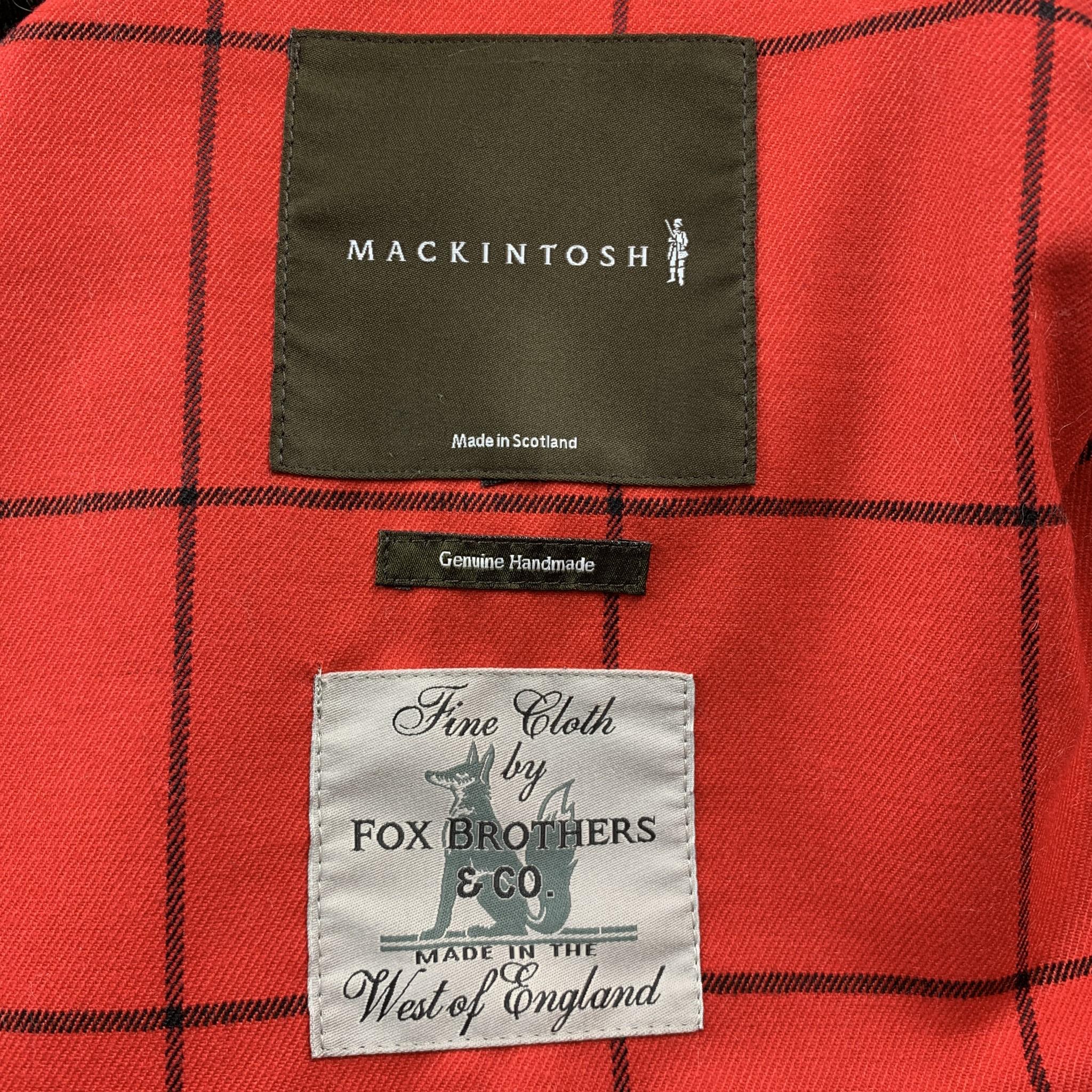 MACKINTOSH Size L Black & White Checkered Wool Coat In Excellent Condition In San Francisco, CA