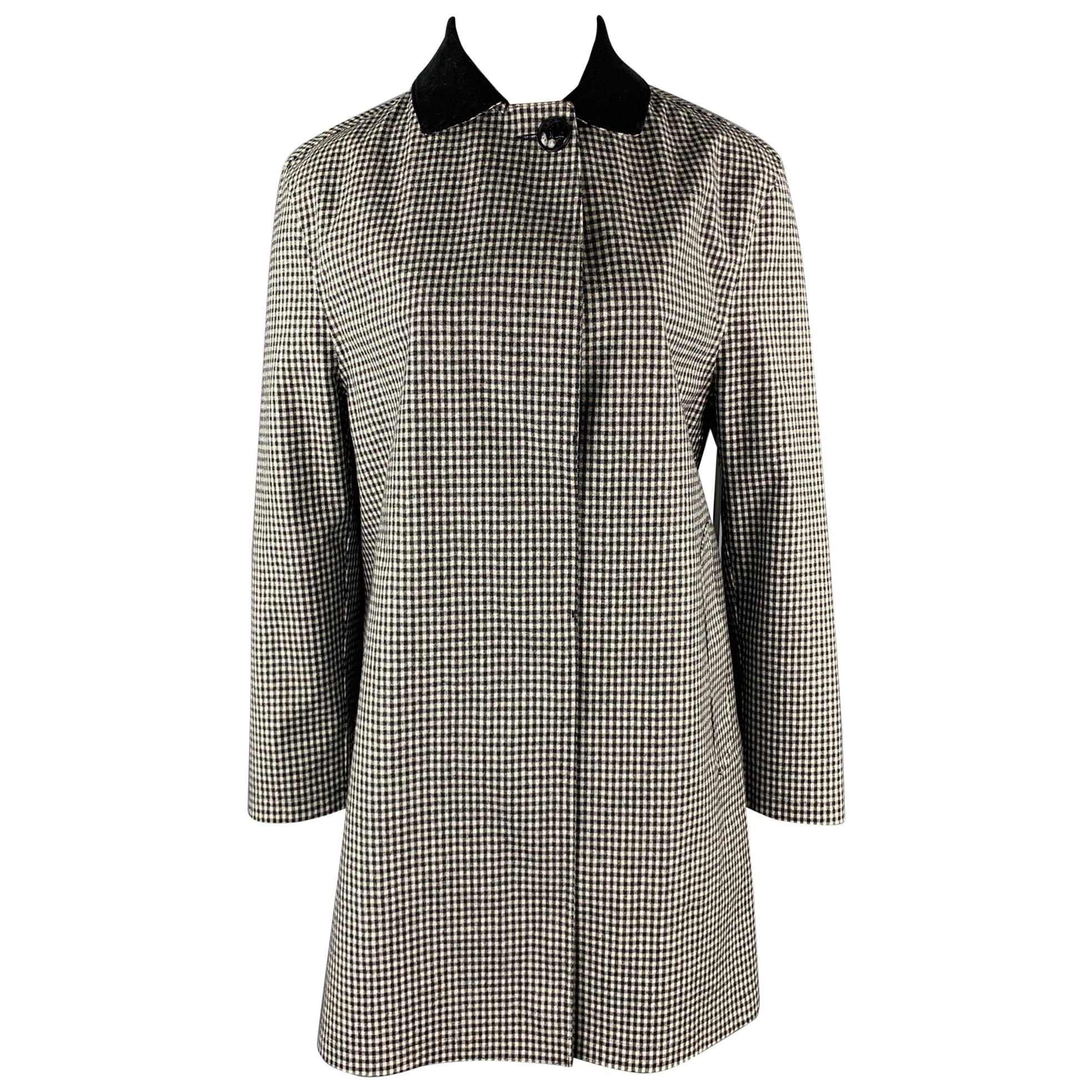 MACKINTOSH Size L Black and White Checkered Wool Coat at 1stDibs ...
