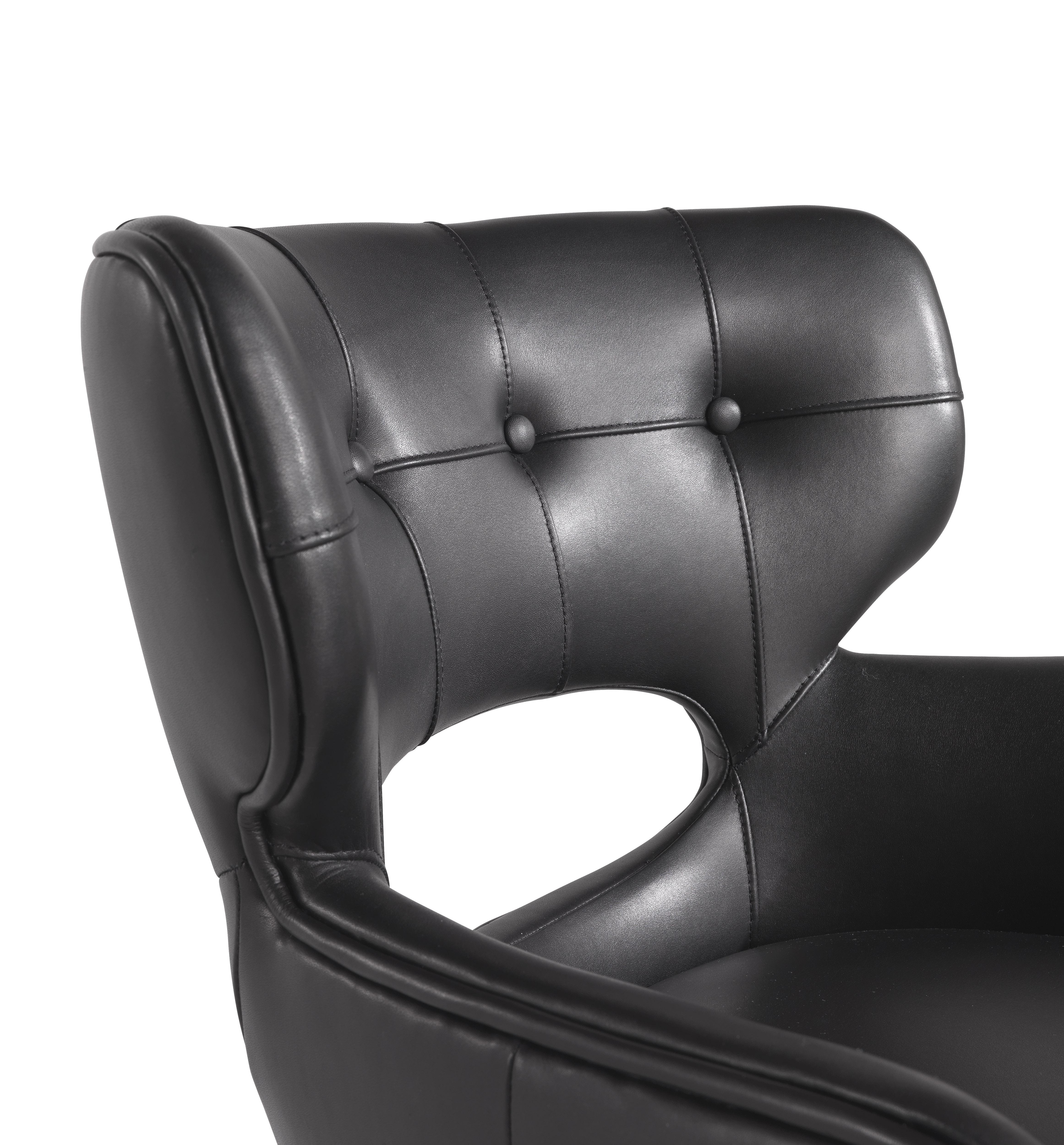 Italian 21st Century Maclaine Chair in Black Leather by Roberto Cavalli Home Interiors For Sale