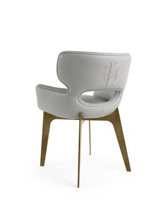 21st Century Maclaine Chair in Leather by Roberto Cavalli Home Interiors