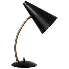 Vintage MacLamp Co. Ltd of London Black and Brass Gooseneck Desk Lamp