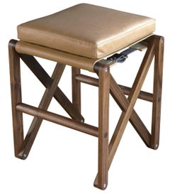 MacLaren Stool in Walnut and Leather - For Julia
