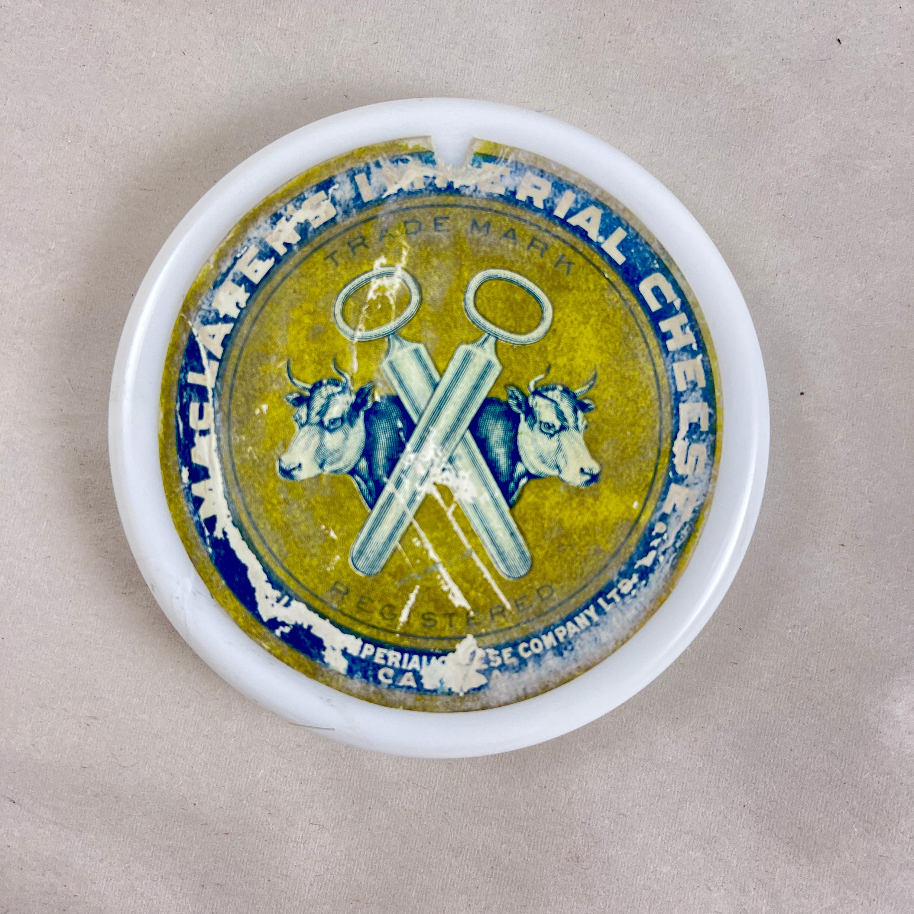 XX secolo Barattolo per formaggio in vetro con latte imperiale di MacLaren's e set di server in argento sterling in vendita