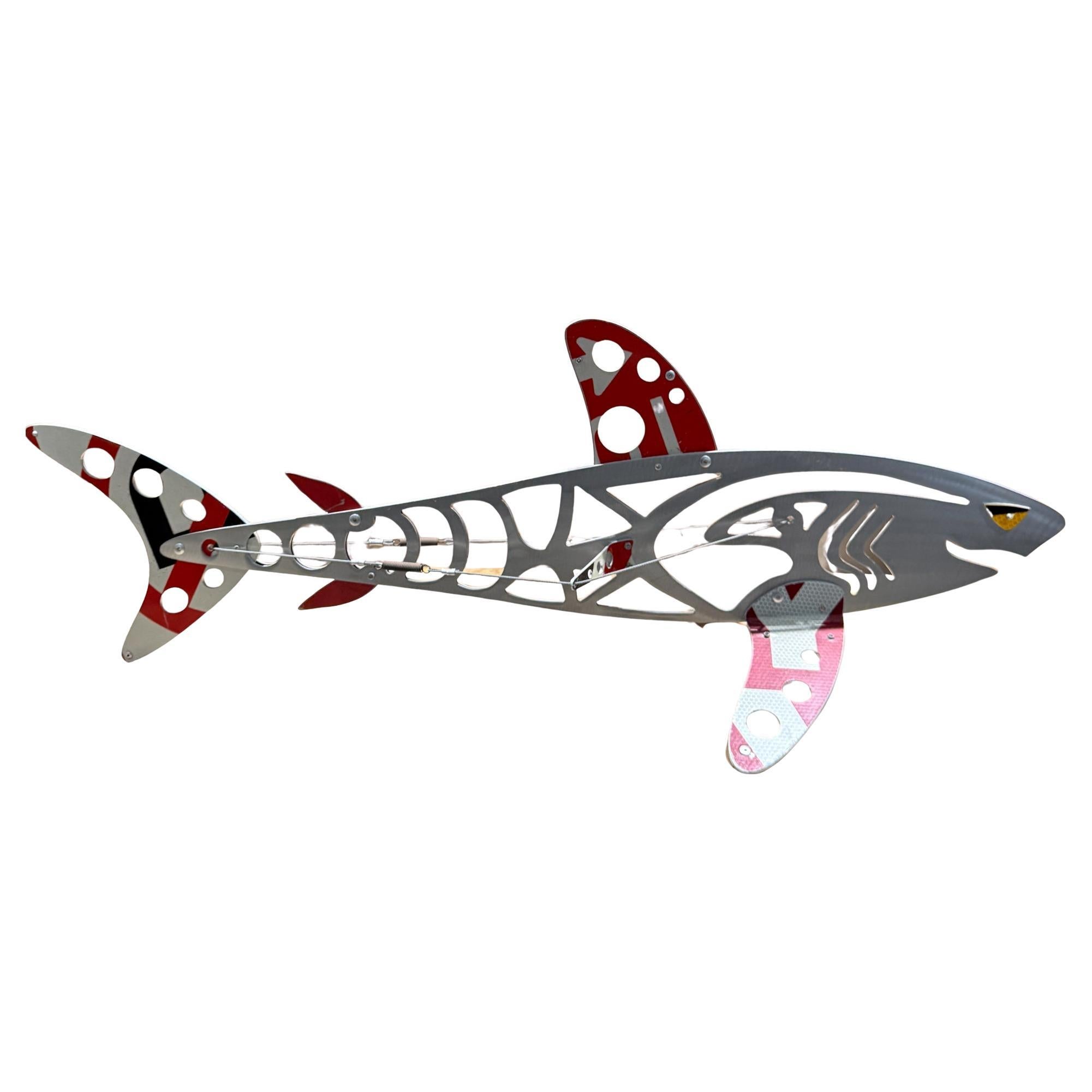 Maco Shark Aluminum Industrial Sculpture One of Kind Signed Modern