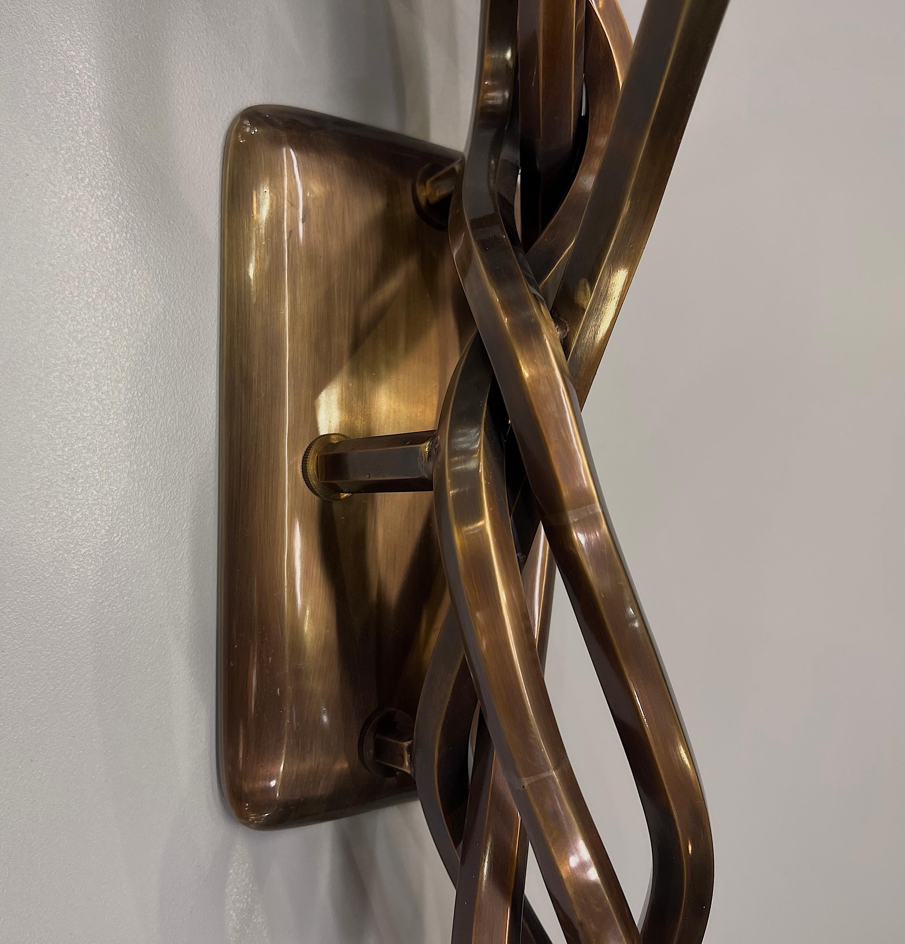Contemporary Macomer Brass Casting Wall Sconce For Sale