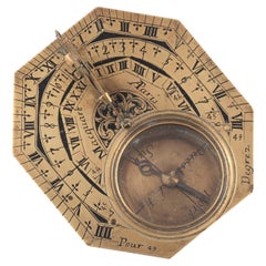 Macquart Brass Butterfield-Type Pocket Sundial French Early 18th century