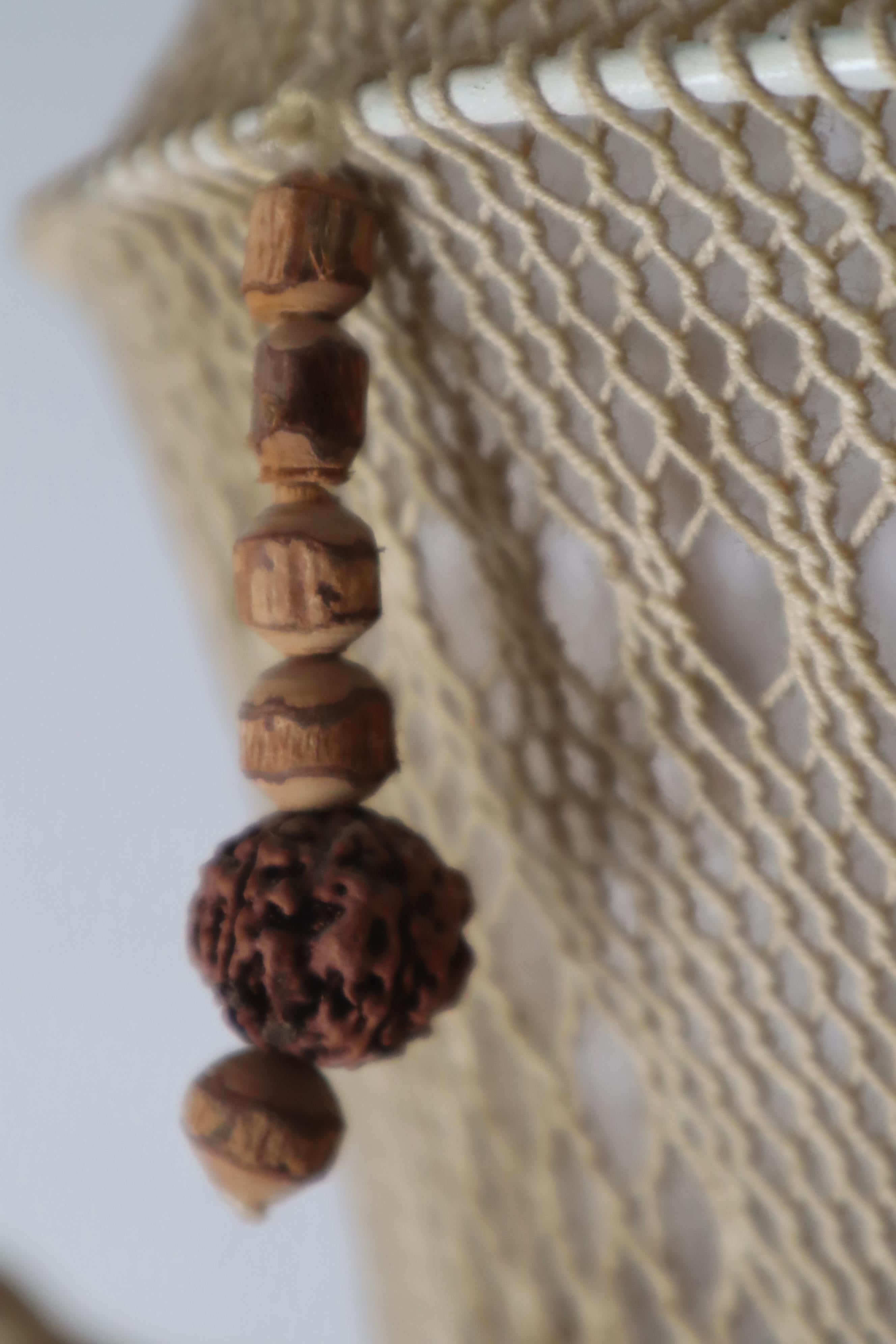 Macrame Boho Staircase Hanging Lamp in the Style of Native American, 1970s For Sale 4