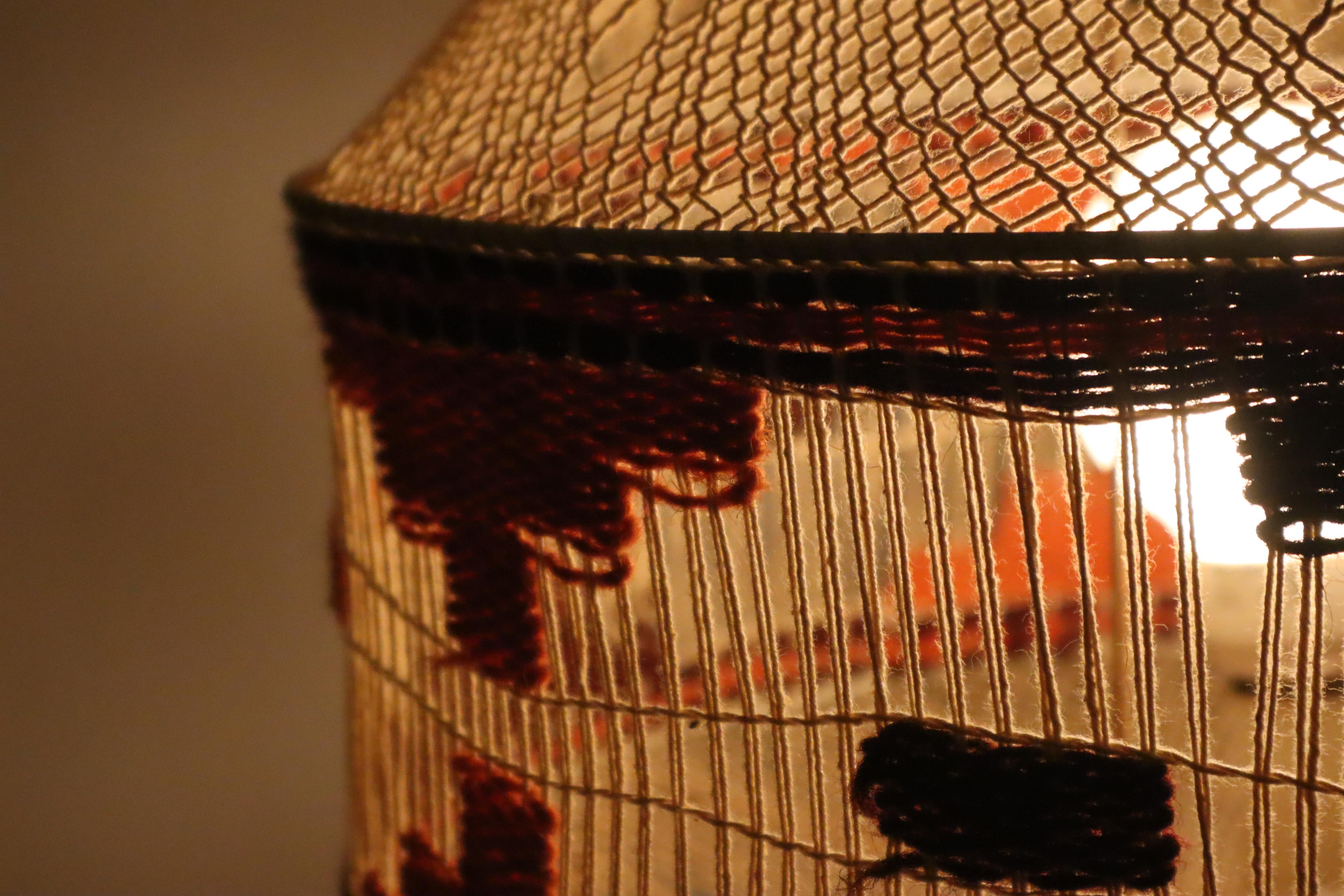 Macrame Boho Staircase Hanging Lamp in the Style of Native American, 1970s For Sale 7