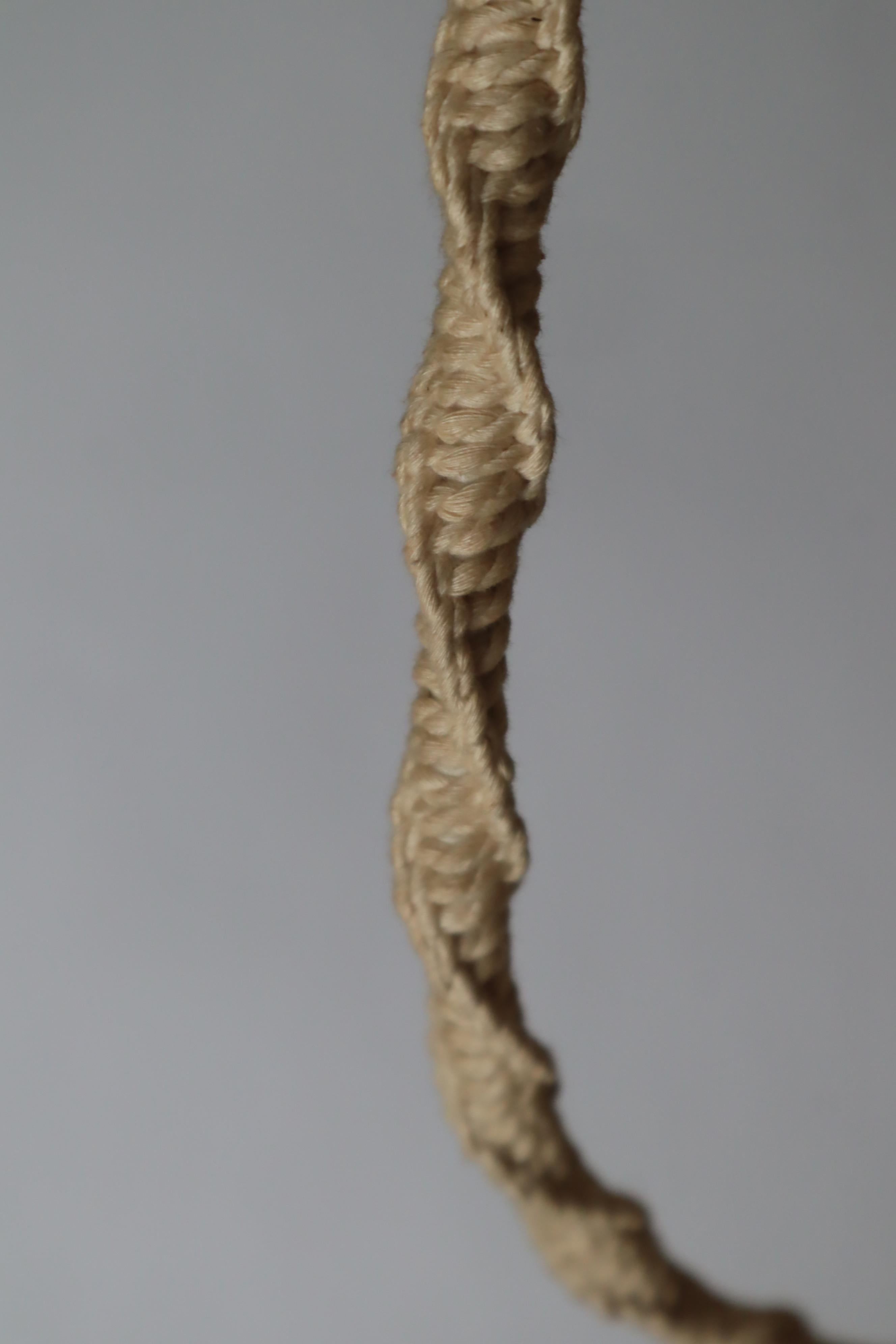 Macrame Boho Staircase Hanging Lamp in the Style of Native American, 1970s For Sale 3