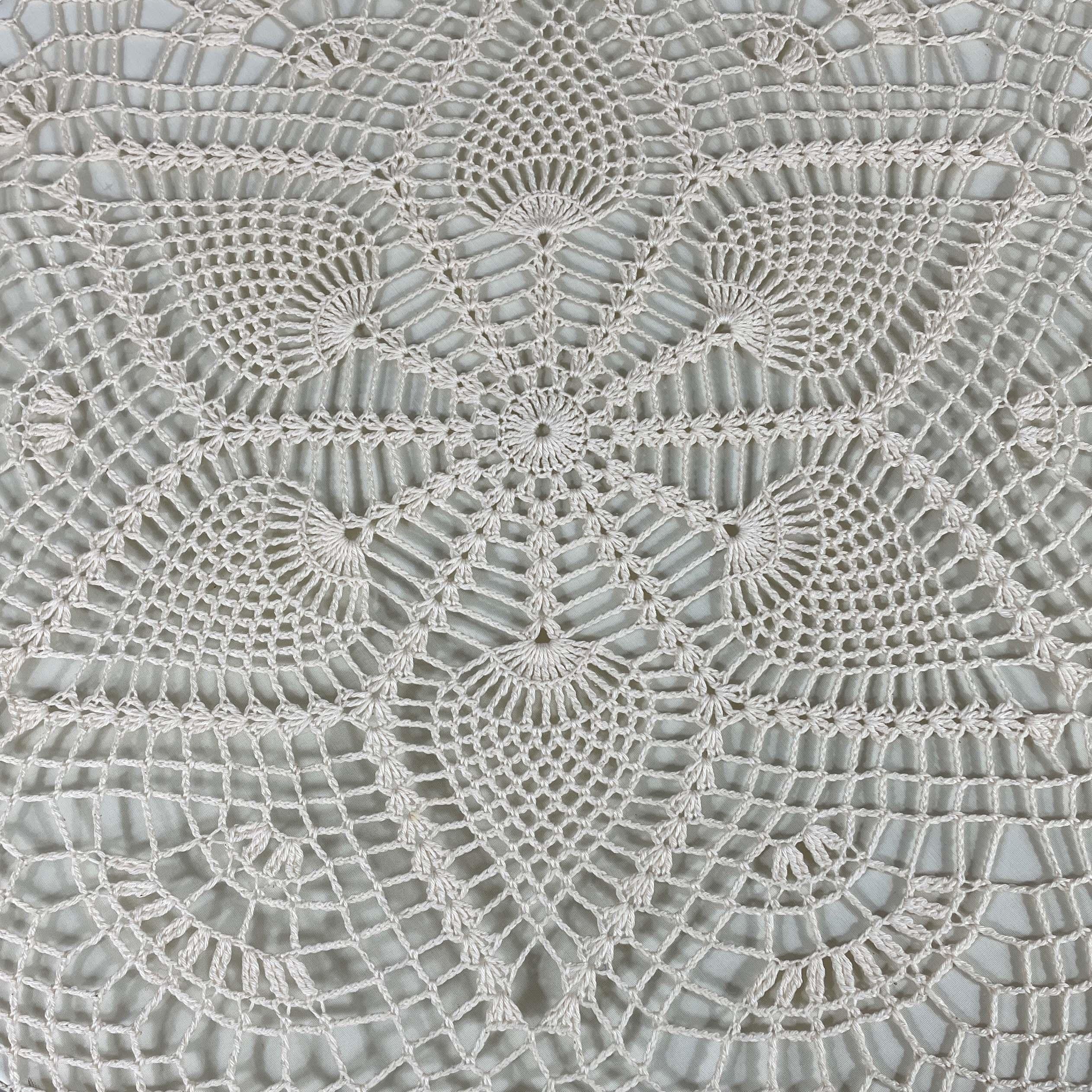 Plafonnier en tissu Macrame crème encastré, Suède, années 1960 à 1970 en vente 3