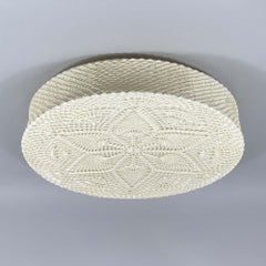 Lámpara de techo empotrada de tela de macramé y algodón crema, Suecia Década de 1960 a 1970