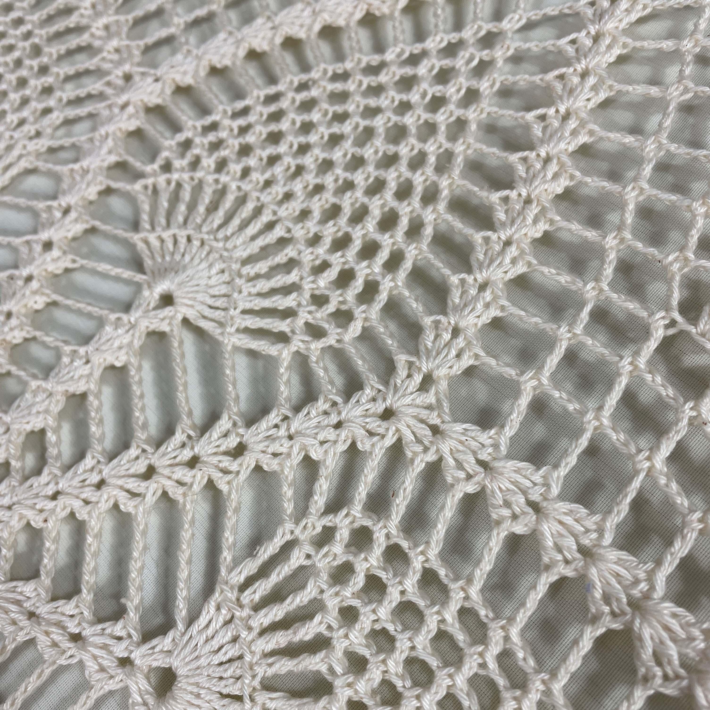 Plafonnier en tissu Macrame crème encastré, Suède, années 1960 à 1970 en vente 2