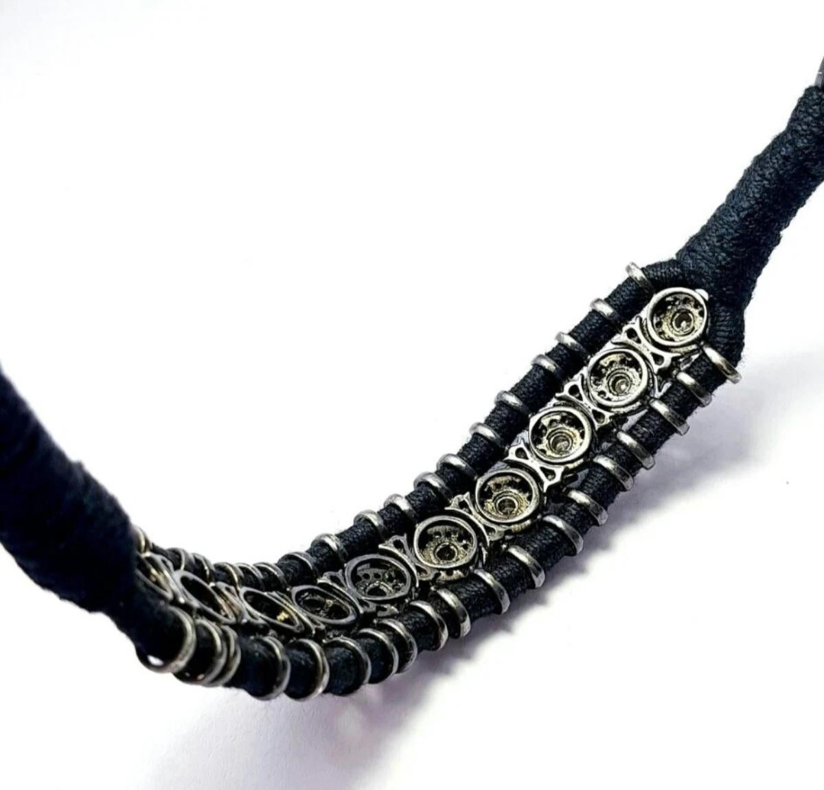 Pulsera Macramé Rosecut Diamante Plata de Ley 925 Pulsera Antigua Hecha a Mano. en venta 5