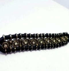 Macrame Rosecut Diamond Bracelet 925 Sterling Silver Handmade Antique Bracelet.