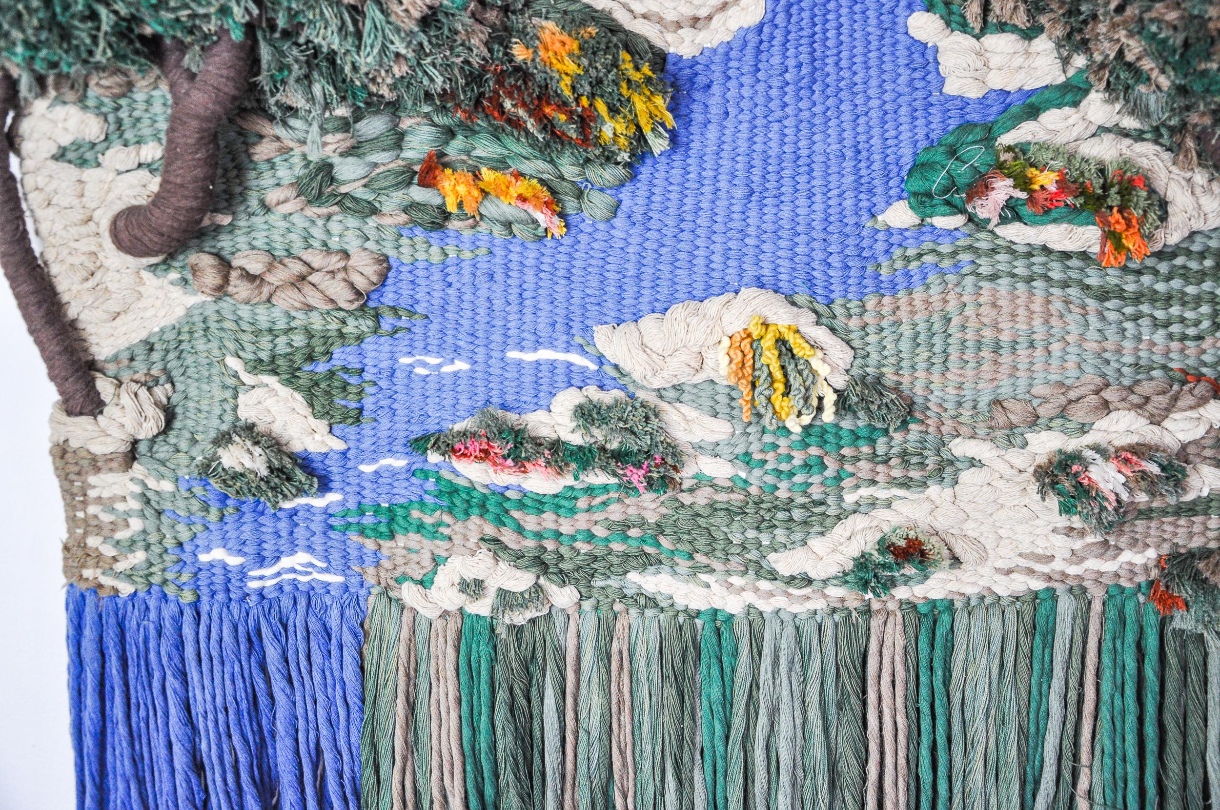 Macrame-Wandbehang mit Textur, katalanische Landschaft, Spanien, 1970er Jahre im Angebot 2