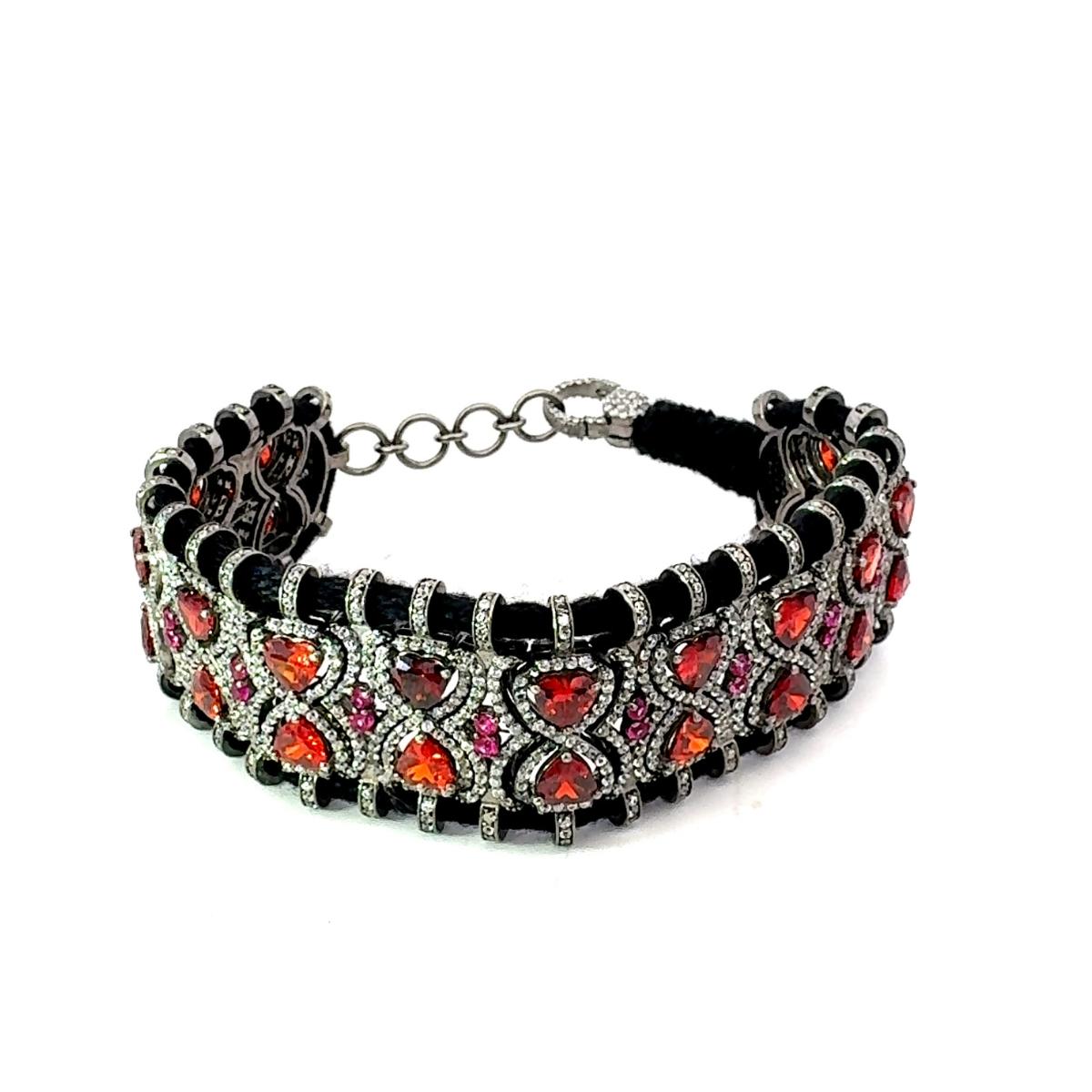 Antique Style Macrame Thread Bracelet in 925 Sterling Silver Handmade Jewelry For Sale 3