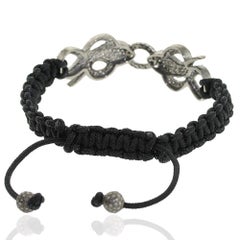 Macrame Twin Snake Diamond Bracelet