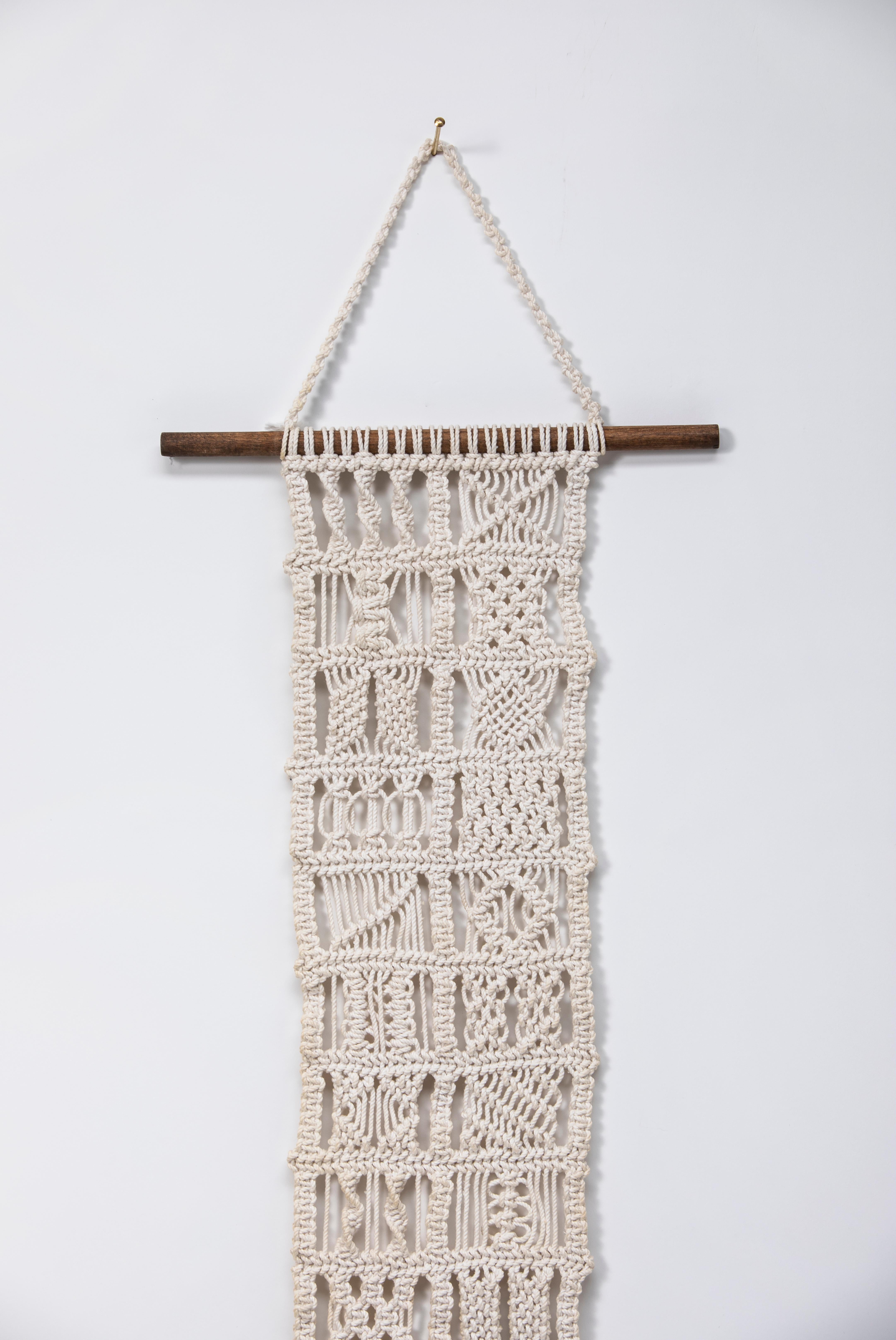 Hand-Knotted Macrame Wall Hanging Art Sampler For Sale
