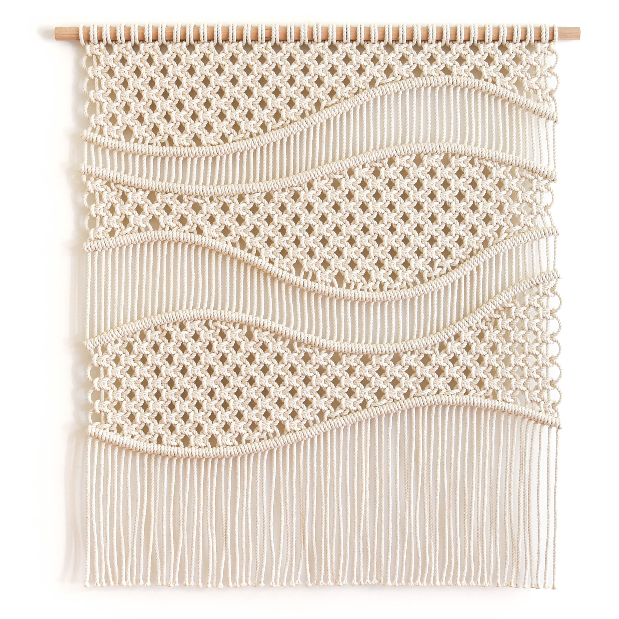 Macrame Wall Hanging, Fiber Art Tapestry, EQUILIBRIUM by TAMAR SAMPLONIUS