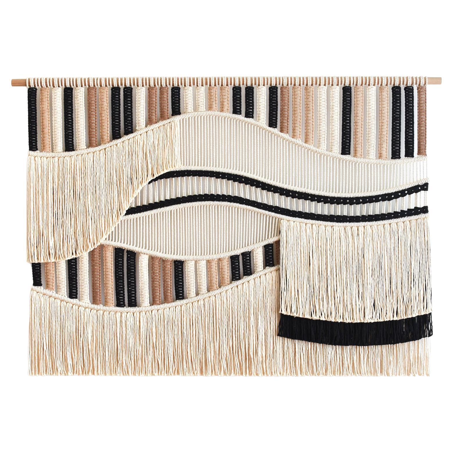 Macrame Wall Hanging, Fiber Art Tapestry, FLOW - dunes by TAMAR SAMPLONIUS