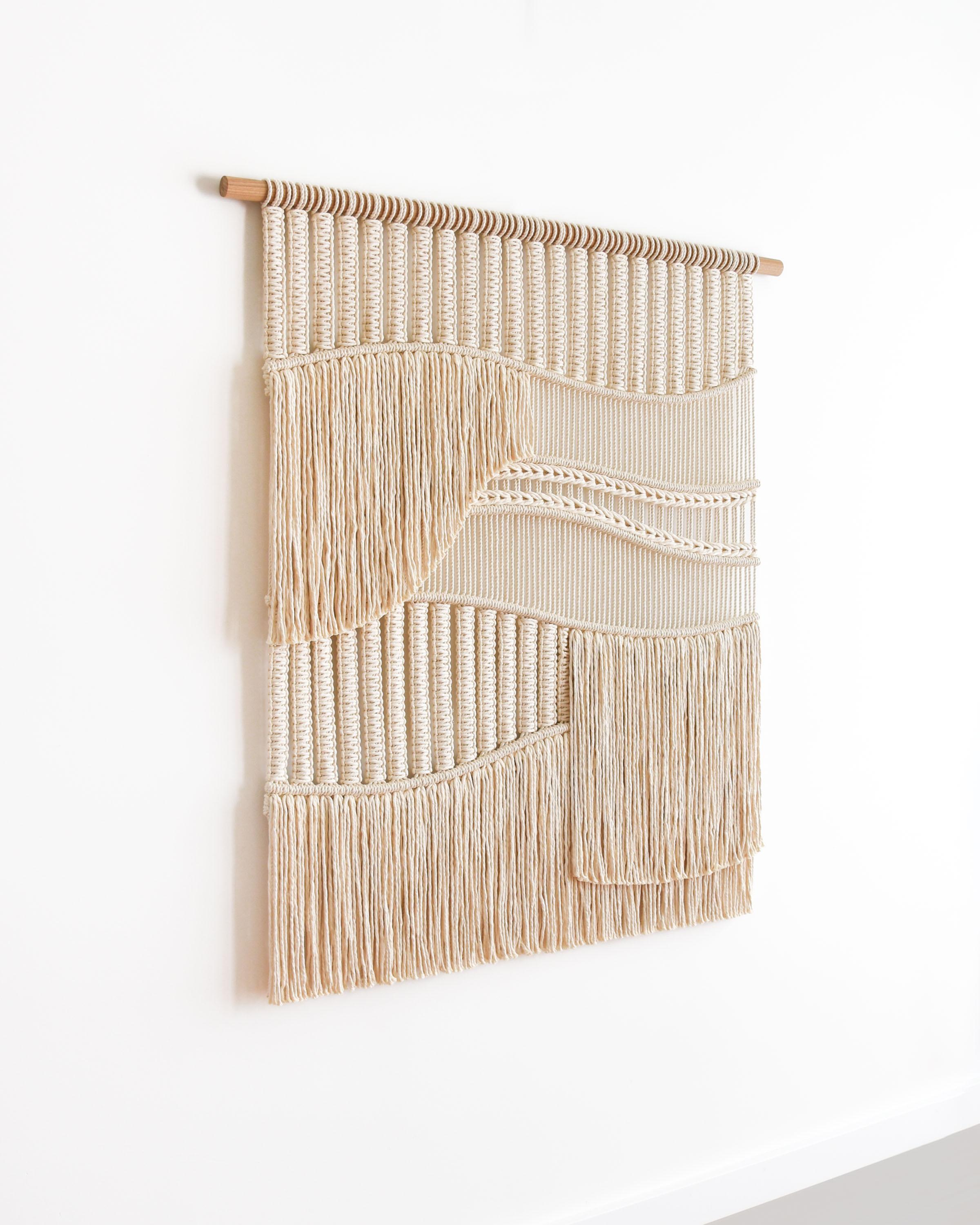 Image showcasing Macrame Wall Hanging, Fiber Art Tapestry, FLOW - natural by TAMAR ...