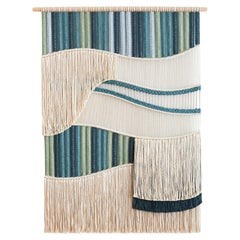 Macrame Wall Hanging, Fiber Art Tapestry, FLOW - ocean by TAMAR SAMPLONIUS
