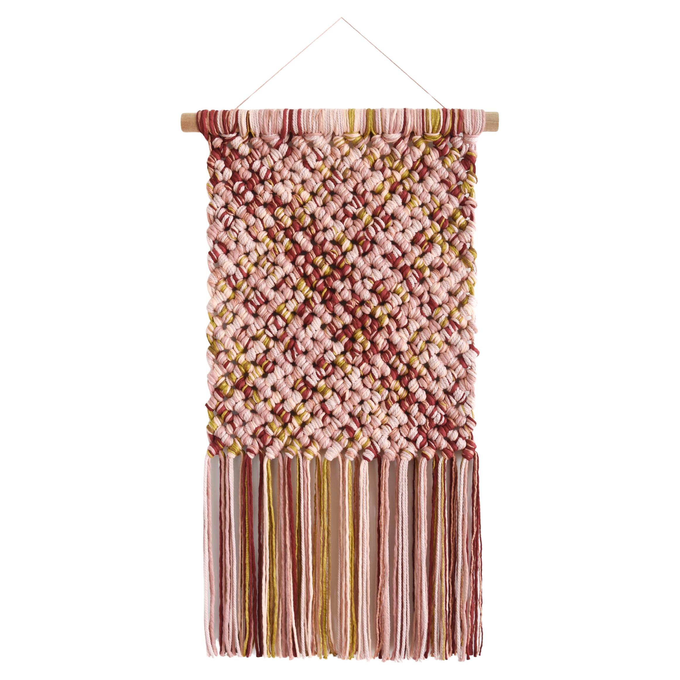 Macrame Wall Hanging, Fiber Art Tapestry Rope Art, PINGUIA#1  - TAMAR SAMPLONIUS