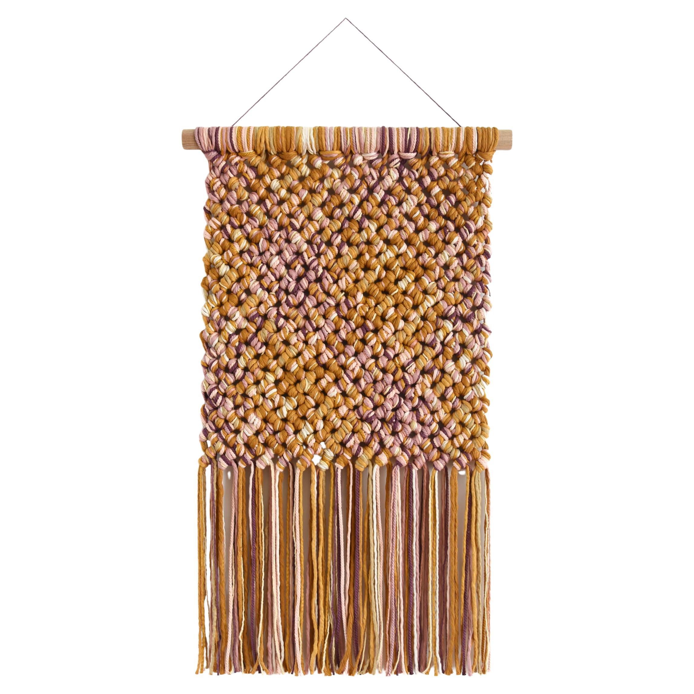 Macrame Wall Hanging, Fiber Art Tapestry Rope Art, PINGUIA#10, TAMAR SAMPLONIUS