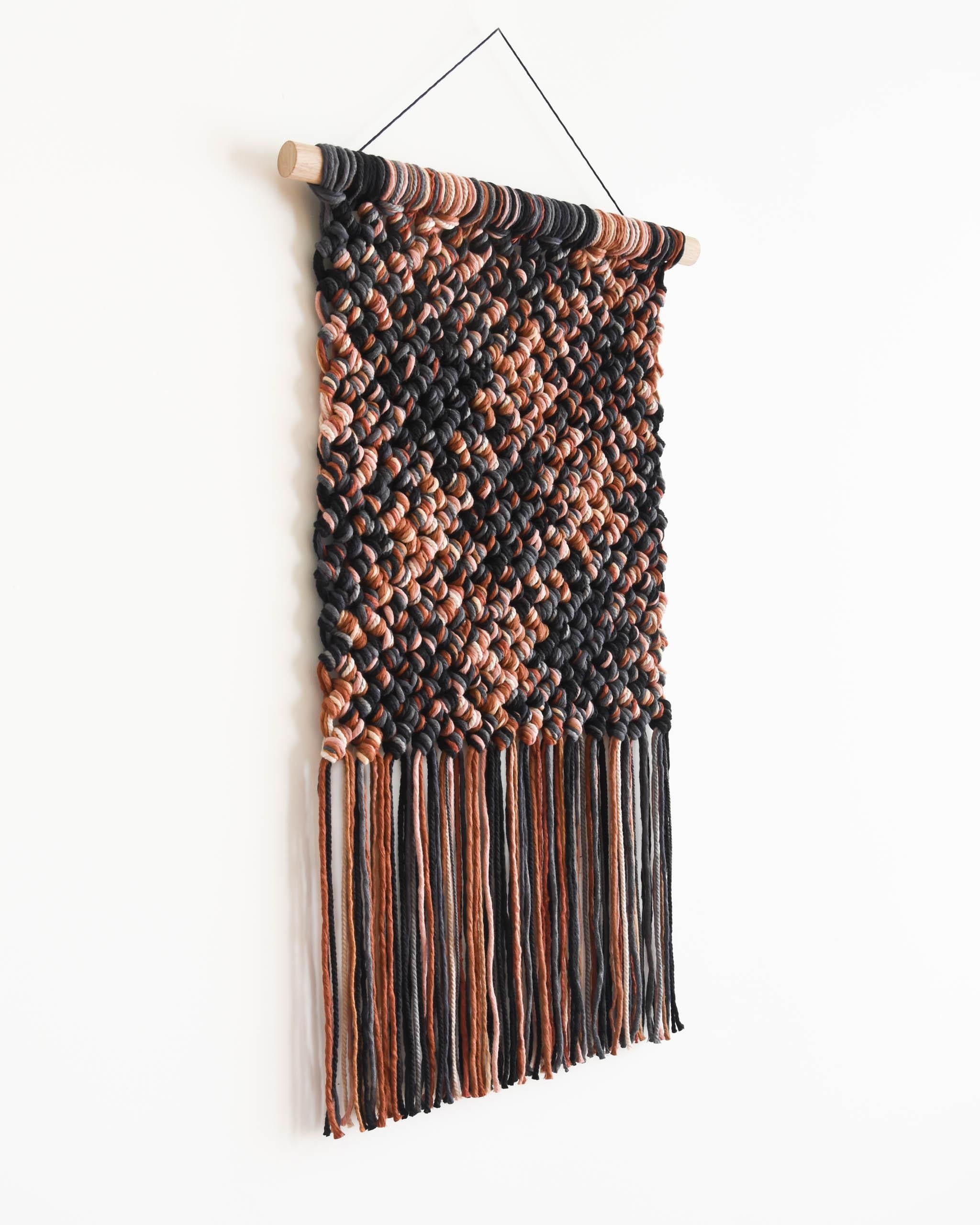 Modern Macrame Wall Hanging, Fiber Art Tapestry Rope Art, PINGUIA#2  - TAMAR SAMPLONIUS For Sale