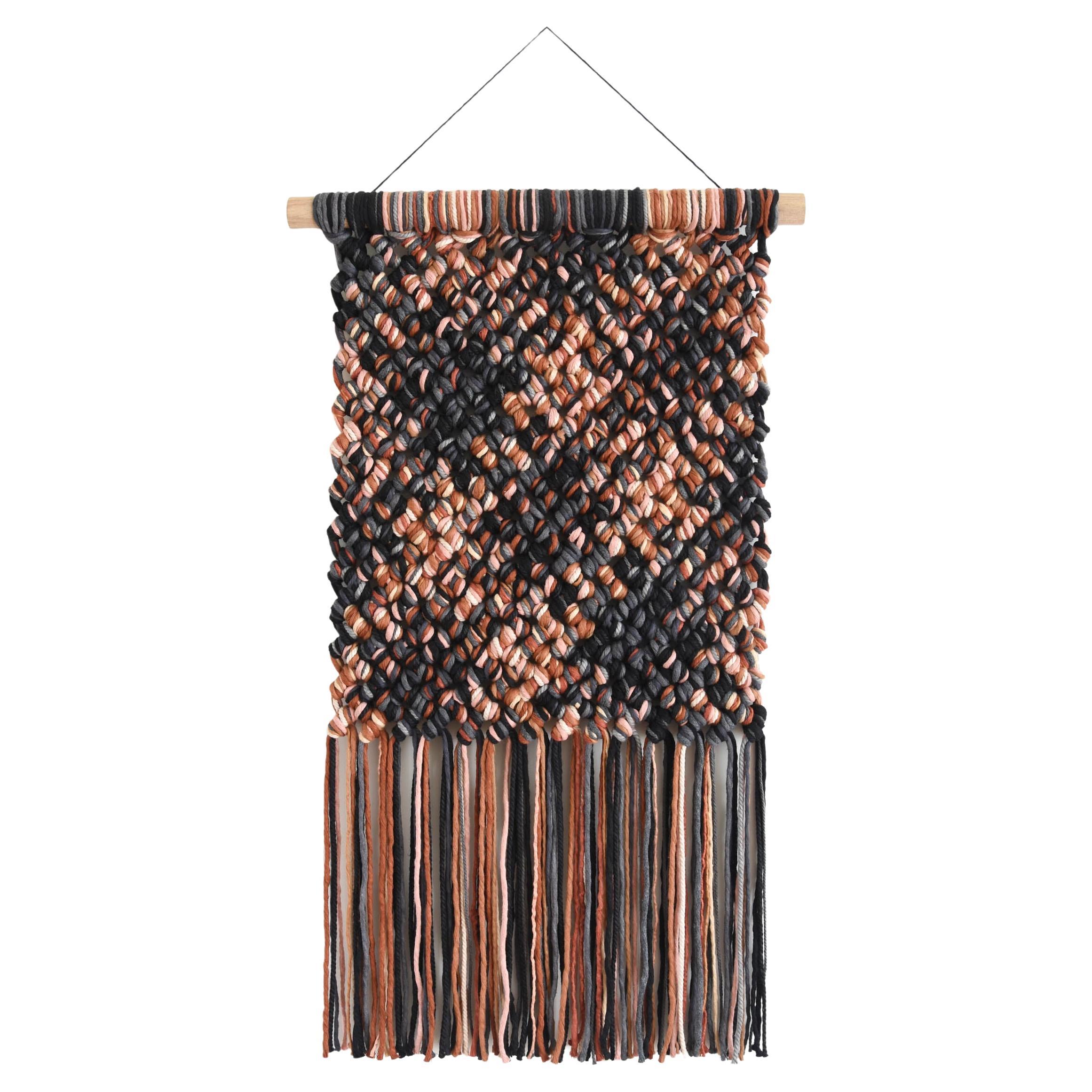 Macrame Wall Hanging, Fiber Art Tapestry Rope Art, PINGUIA#2  - TAMAR SAMPLONIUS